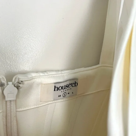House of CB 'Faye' Ivory Satin Corset Midi Dress size small - Picture 7 of 14